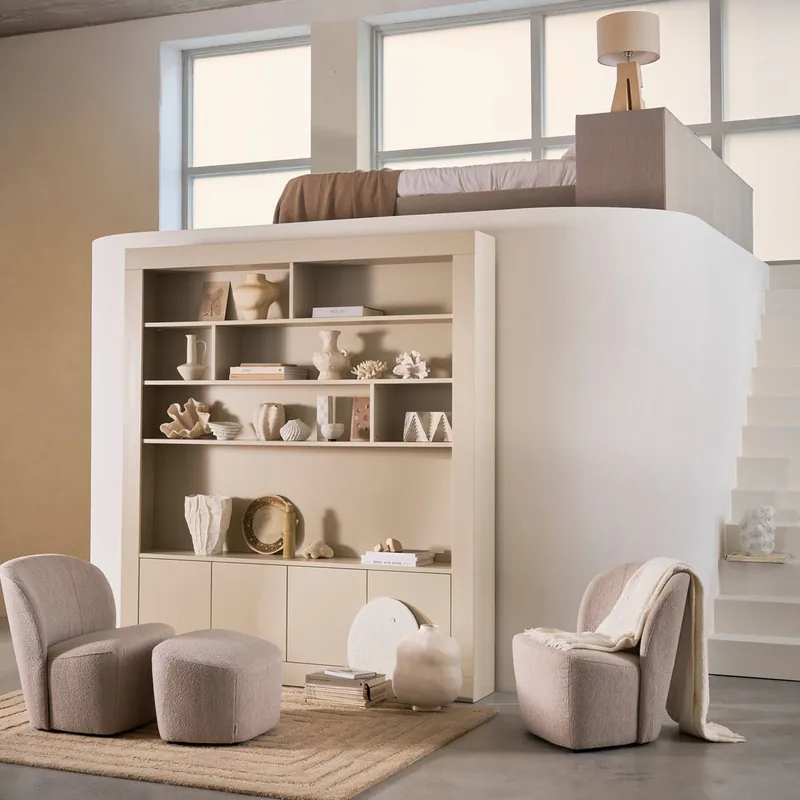 vtwonen Schrank WALLCOVER B 210 cm Kiefernholz staubfarben Schrankwand Zertifiziert