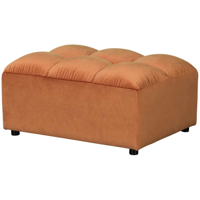 Heißes Angebot Pouf ALLURE 100 x 70 cm Hocker Sitzhocker Samt terra