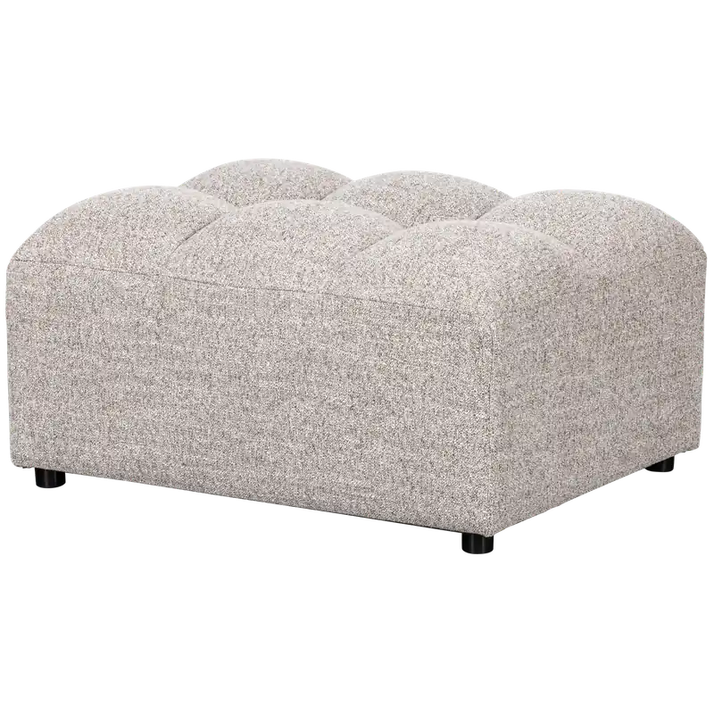 Pouf ALLURE 100 x 70 cm Hocker Sitzhocker Webstoff natur melange Echt