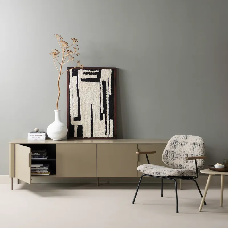 Online Kaufen Sessel AURE Chenille beige schwarz Polstersessel Fernsehsessel