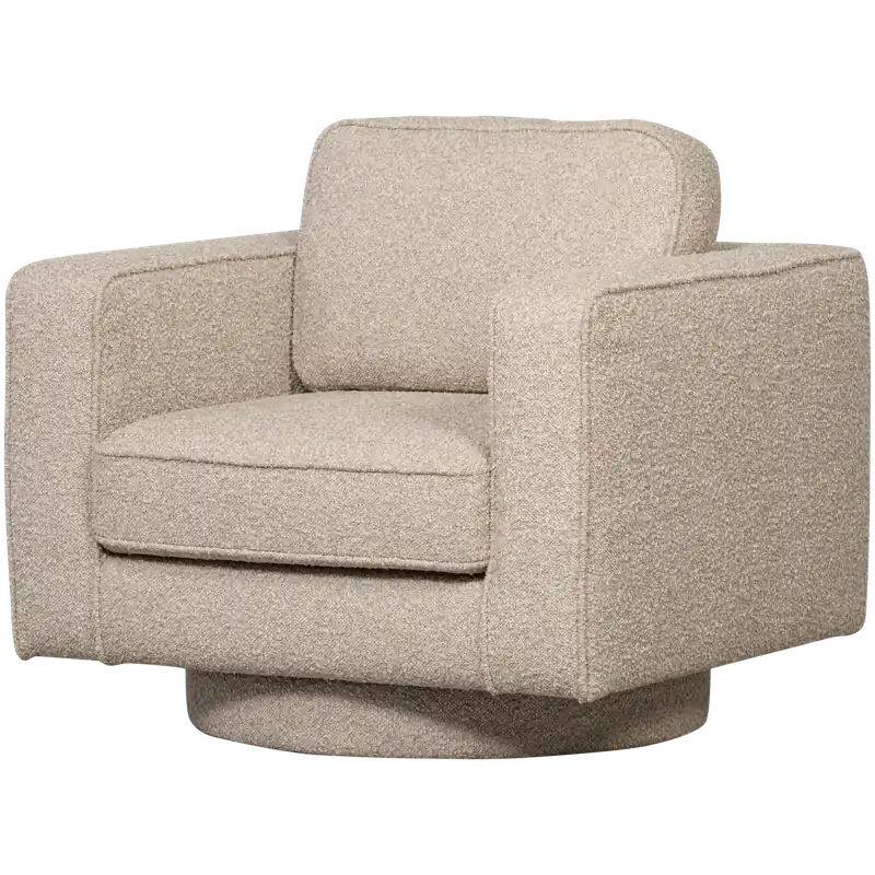 Billig Sessel drehbar LAZY Bouclé natur Drehsessel Fernsehsessel