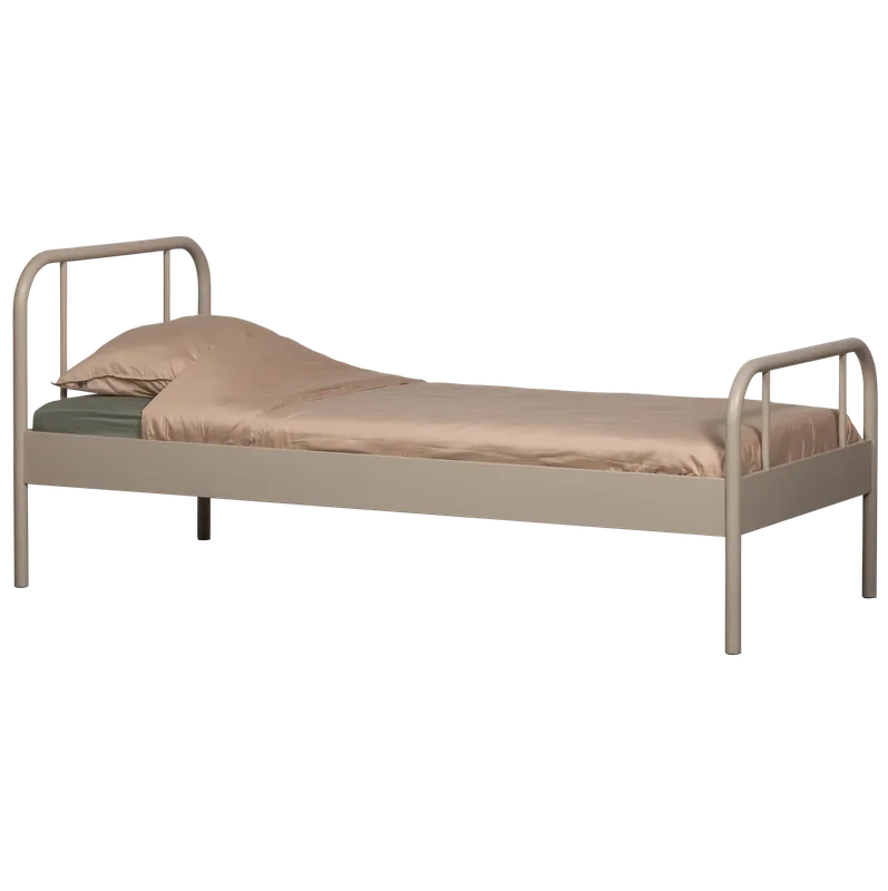 Schneller Versand Kinderbett Einzelbett MATA 200 x 90 cm Metallbett sandfarben Bett