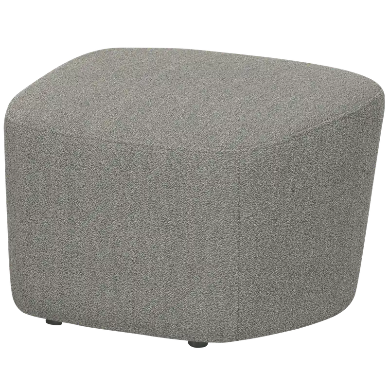 Pouf LOFTY 62 x 48 cm Hocker Sitzhocker Bouclé grau Sonderangebot