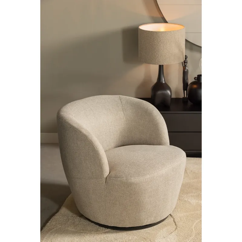 Sessel SERRA Drehsessel Webstoff sandfarben Rabatt