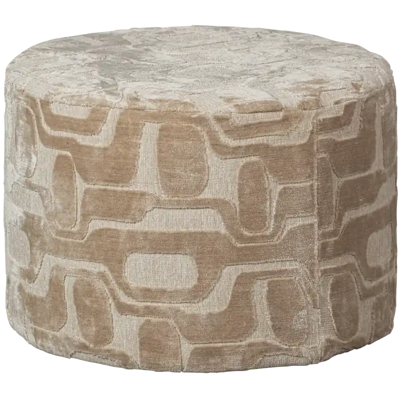 Pouf YAGO Ø 60 cm Hocker Sitzhocker Viskosemuster natur Garantierte Lieferung