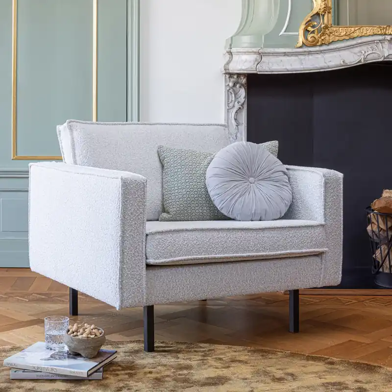 1,5 Sitzer Sessel Rodeo Bouclé natur Loungesessel Preisreduziert
