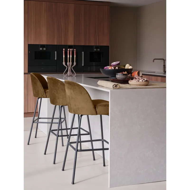 Jetzt Kaufen Barhocker Vogue SH 80 cm Samt honiggelb