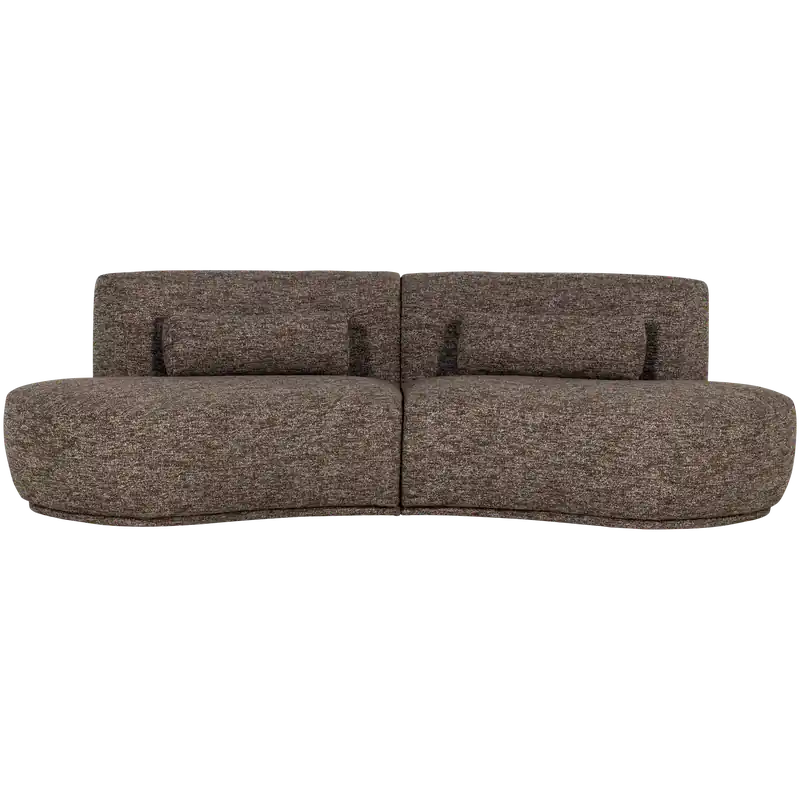Wochenendangebot 4 Sitzer Sofa BATAVIER halbrund Webstoff Melange braun