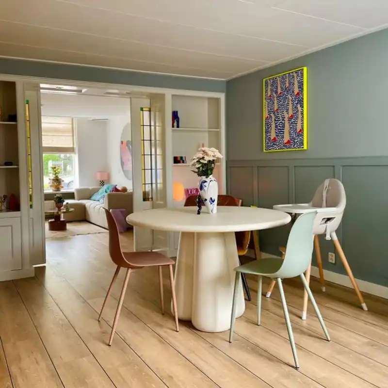 Esstisch LOIR rund Ø 120 cm MDF beige Esszimmertisch Sale