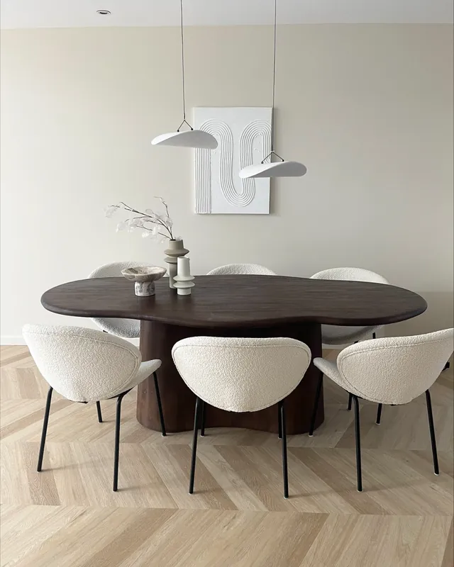 Knallerangebot Esstisch JELLA organisch 220 x 100 cm Mangoholz dunkelbraun Esszimmertisch