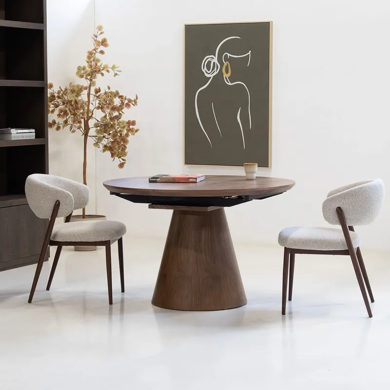 Markenprodukt Esstisch Vivan rund Ø 120 cm ausziehbar auf 160 cm braun