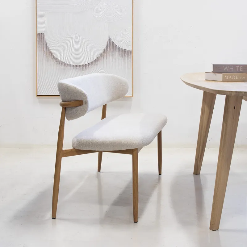 Esszimmerbank Küchenbank NOVA 160 cm Gestell natur Bezug beige Knallerangebot