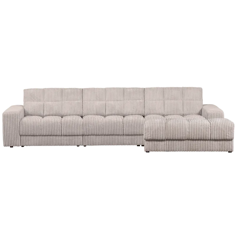 Nur Für Kurze Zeit Ecksofa Sofa SECOND DATE Bezug Ribstoff natur Chaiselongue rechts