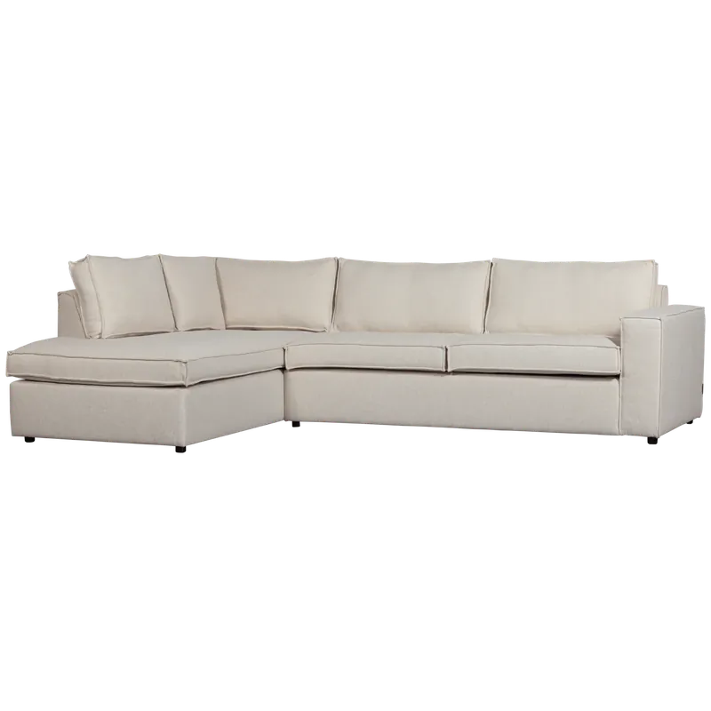 Must-Have Ecksofa Sofa THOMAS Bezug Webstoff natur Chaiselongue links
