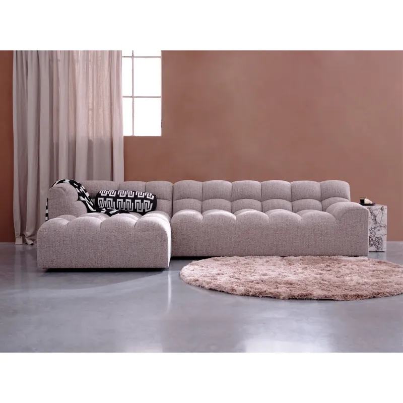 Neuheit Ecksofa Sofa ALLURE Bezug Webstoff Melangebraun Chaiselongue links