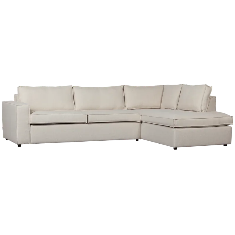 Sichere Zahlung Ecksofa Sofa THOMAS Bezug Webstoff natur Chaiselongue rechts