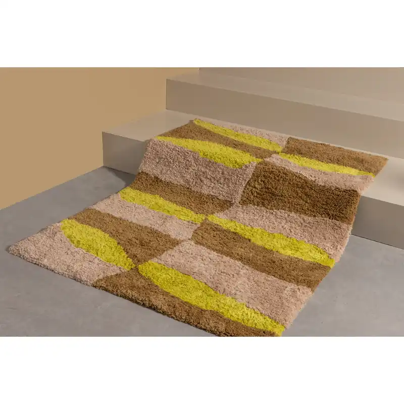 Teppich MUSA 240 x 170 cm grafisches Design natur/gelb Carpet Finale Aktion