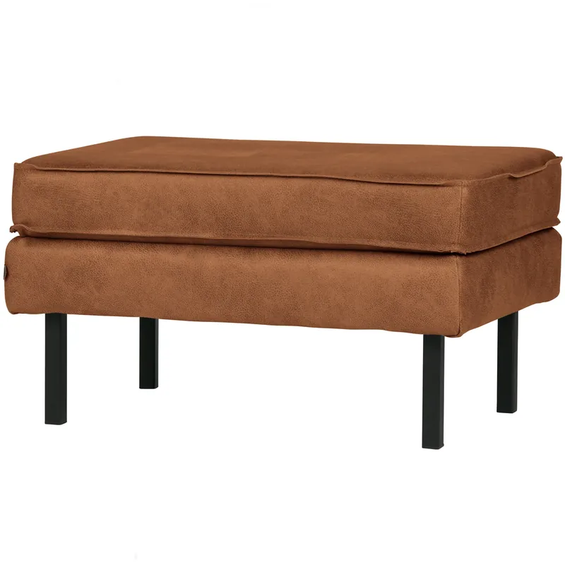 RODEO Hocker recyceltes Eco Leder cognac Fußhocker Must-Have