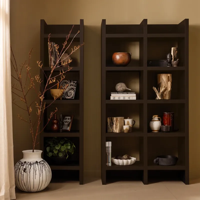 Sonderaktion Regal offener Schrank TIMO Double H 195 cm MDF dunkelbraun