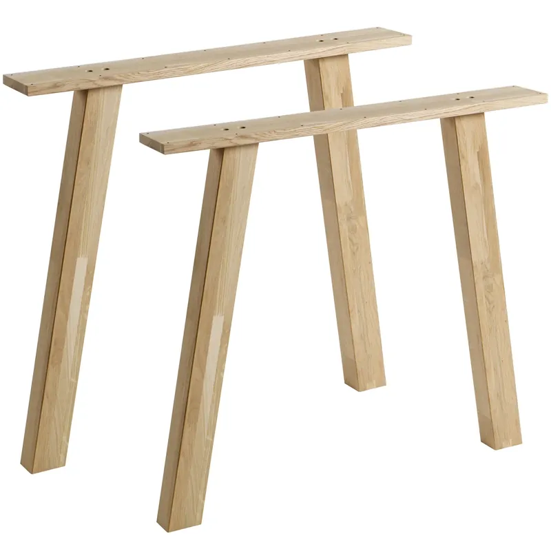 Top-Preis 2er Set Tischbeine TABLO A-LEGS Eiche Massivholz natur
