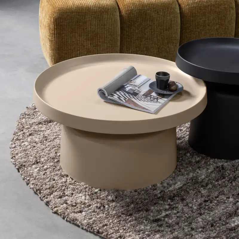 Teppich EFIA Ø 200 cm Wolle braun-melange Carpet Rabatt