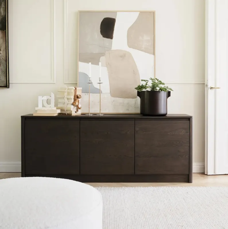 Sideboard Wilstone 180 cm mit 3 Türen Eiche braun Kommode Top-Preis