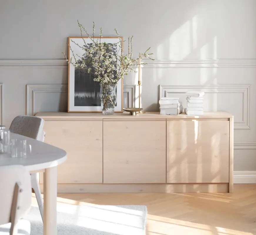 Sideboard Wilstone 180 cm mit 3 Türen Eiche hell Kommode Preisreduziert
