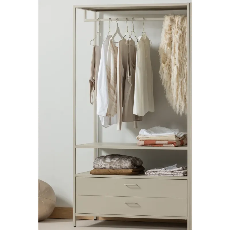 Günstig Kleiderschrank Kleiderständer Ferris B 100 cm Metall sandfarben