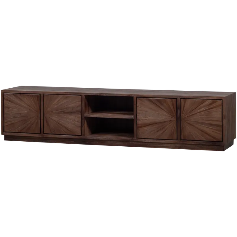 Billig TV Möbel Lowboard SUN 200 cm recyceltes Teakholz braun