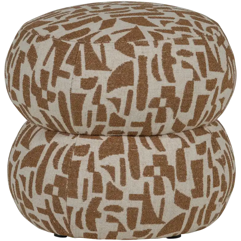 Hocker rund Ø 43 cm ANIC grafisches Muster braun Sofort Bestellen