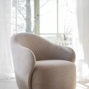 Sessel TOWN mit Drehfunktion Mischgewebe hellbeige Drehsessel Relaxsessel Billig