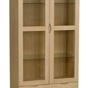 Vitrinenschrank VLIPPA H 185 cm mit 2 Türen Eiche natur Sofort Bestellen