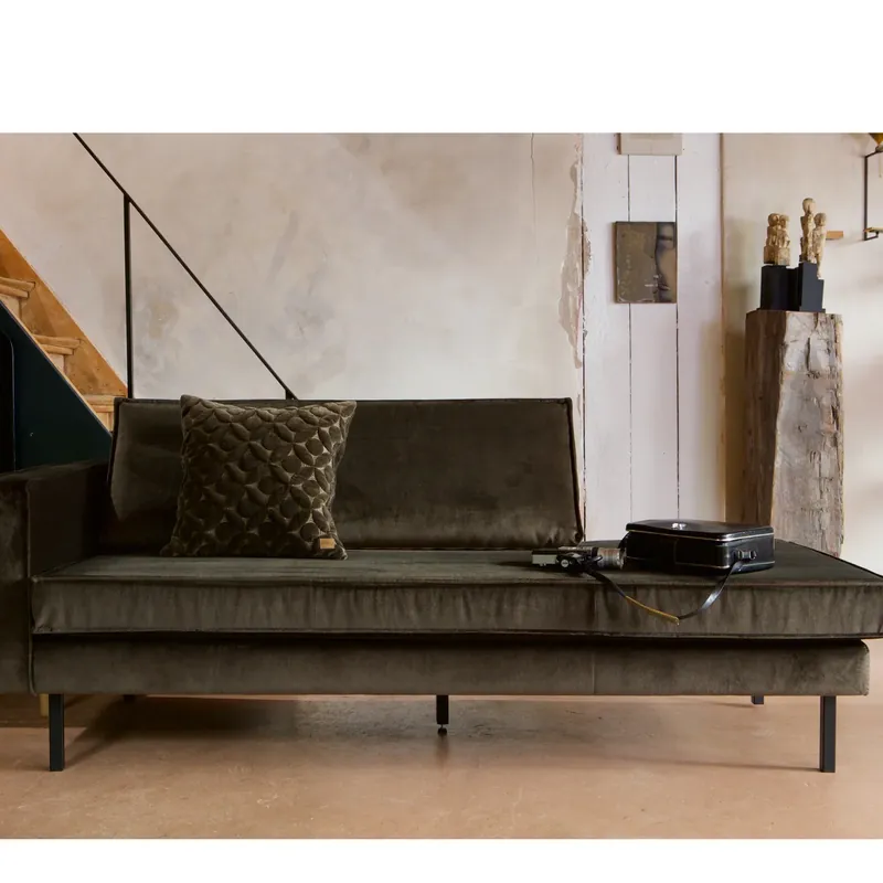Sofa Chaiselongue RODEO Recamiere Samt dunkelgrün links Tagesbett Jetzt Bestellen