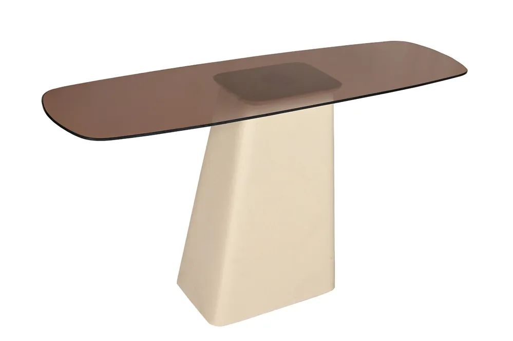 Neue Ware Konsolentisch Mylon 140 x 40 cm Metall Glas braun Anstelltisch