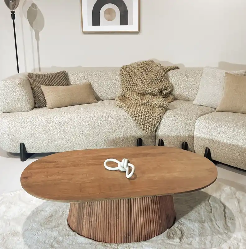 Nur Für Kurze Zeit Couchtisch Salvator oval 120 x 70 cm Mangholz braun