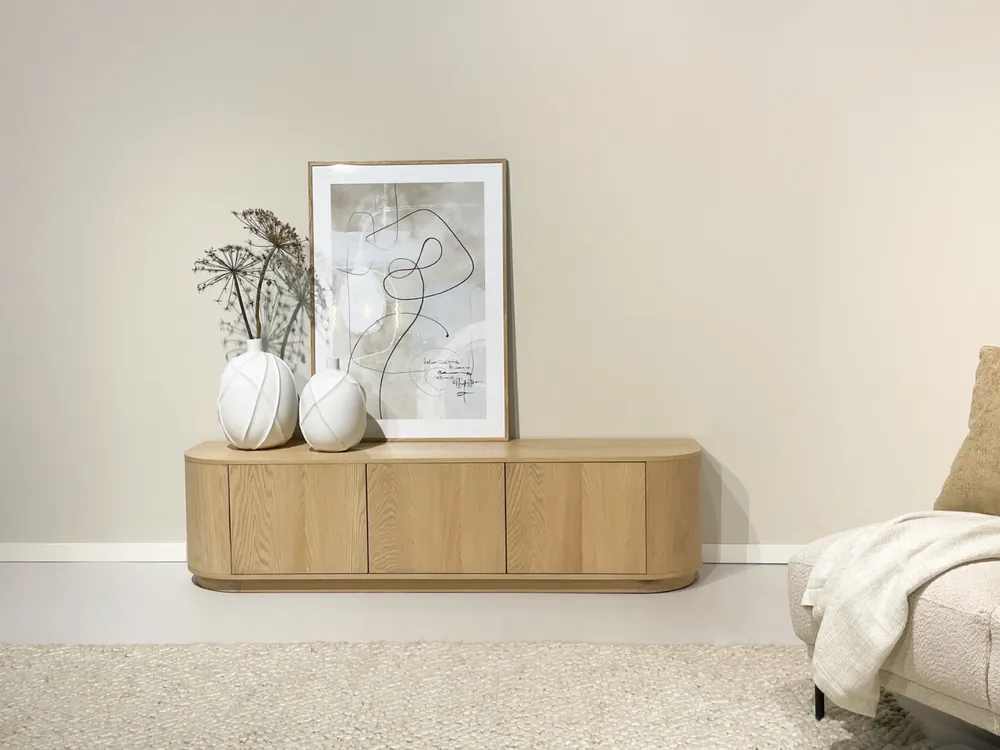 TV Möbel Lowboard Novero 180 cm Eichenholzfurnier natur Sonderaktion
