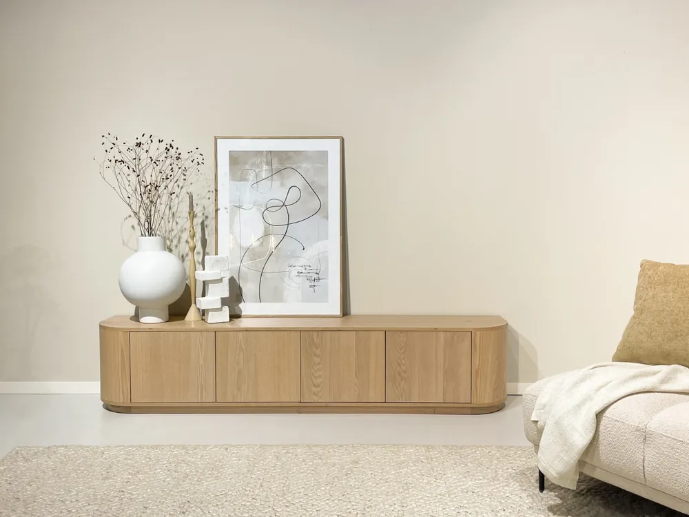 TV Möbel Lowboard Novero 220 cm Eichenholzfurnier natur Preisreduziert