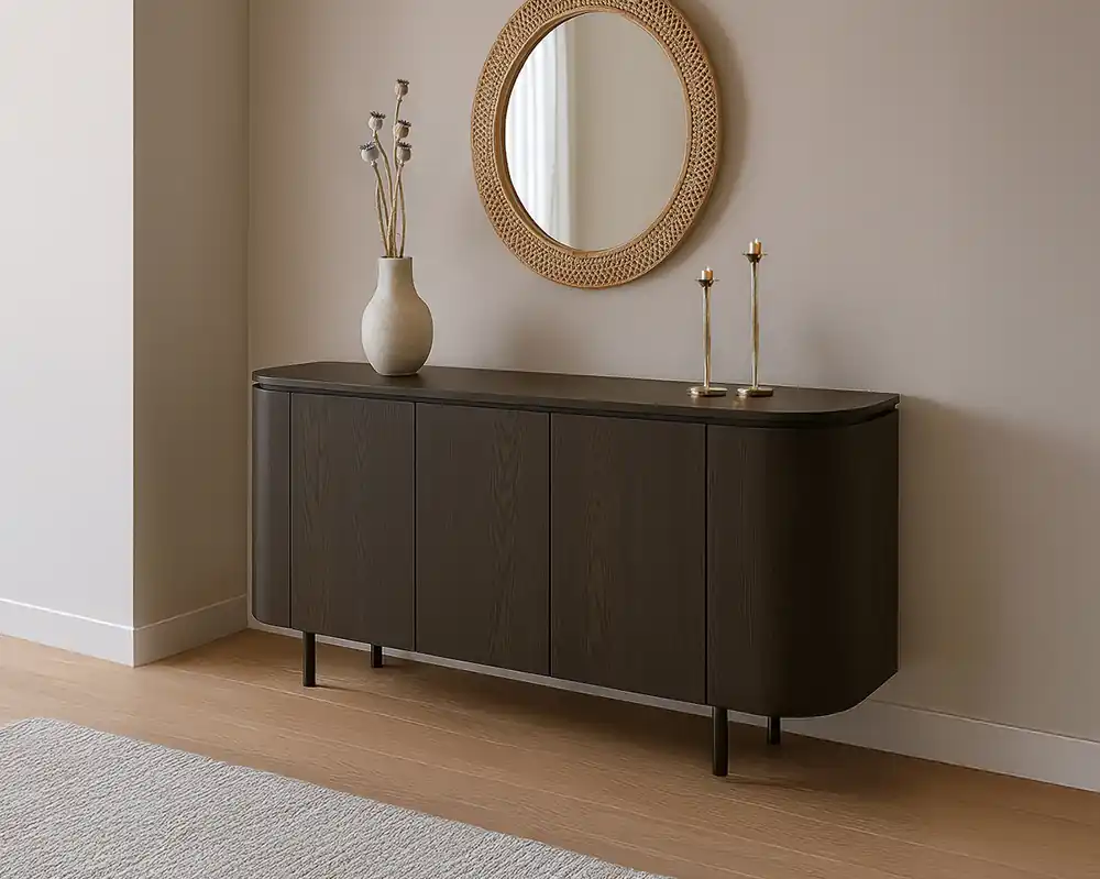 Kommode Tobago 170 cm Eiche Furnier Espresso Sideboard Schrank Schnäppchen