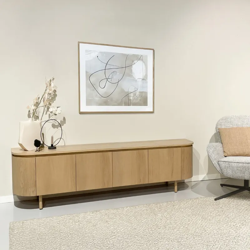 Echt TV Möbel Lowboard Tobago 210 cm Eiche Furnier natur Sideboard