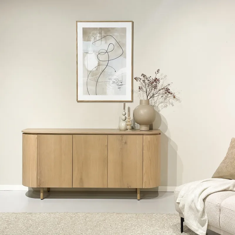 Super-Preis Kommode Tobago 170 cm Eiche Furnier natur Sideboard Schrank