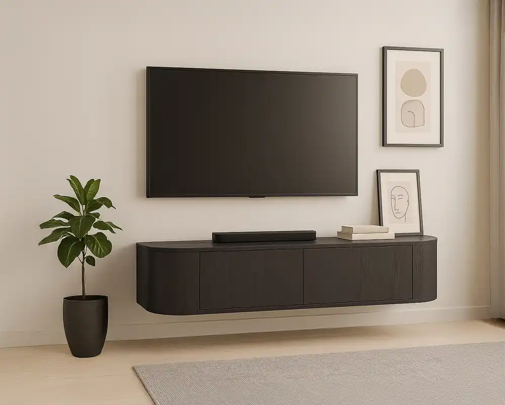 TV Möbel Lowboard Novero 140 cm schwebend braun Günstig