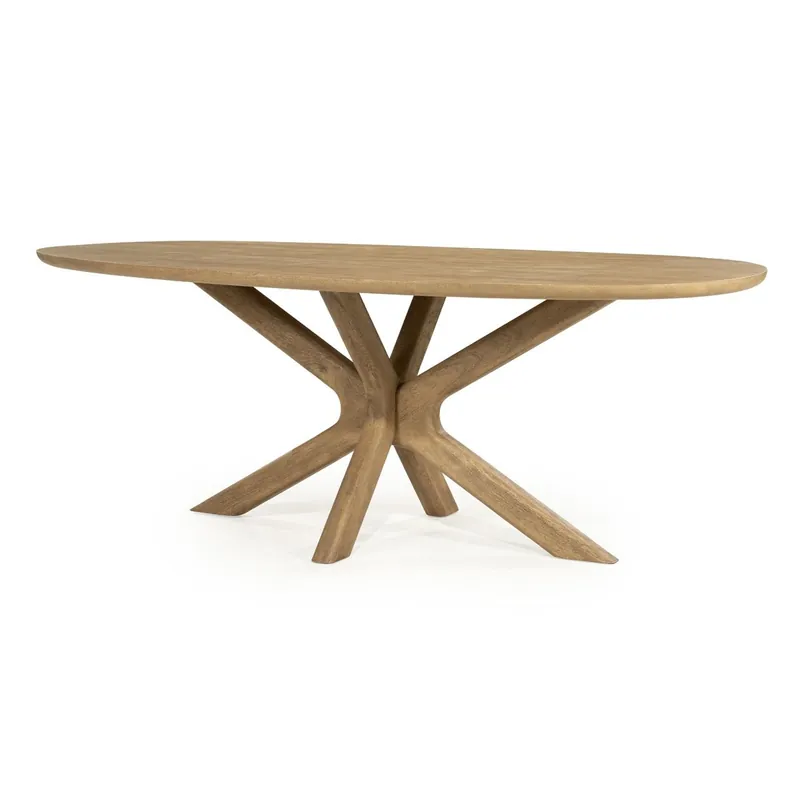 Nur Heute Esstisch Tycho oval 210 x 110 cm Mango Massivholz brauntöne