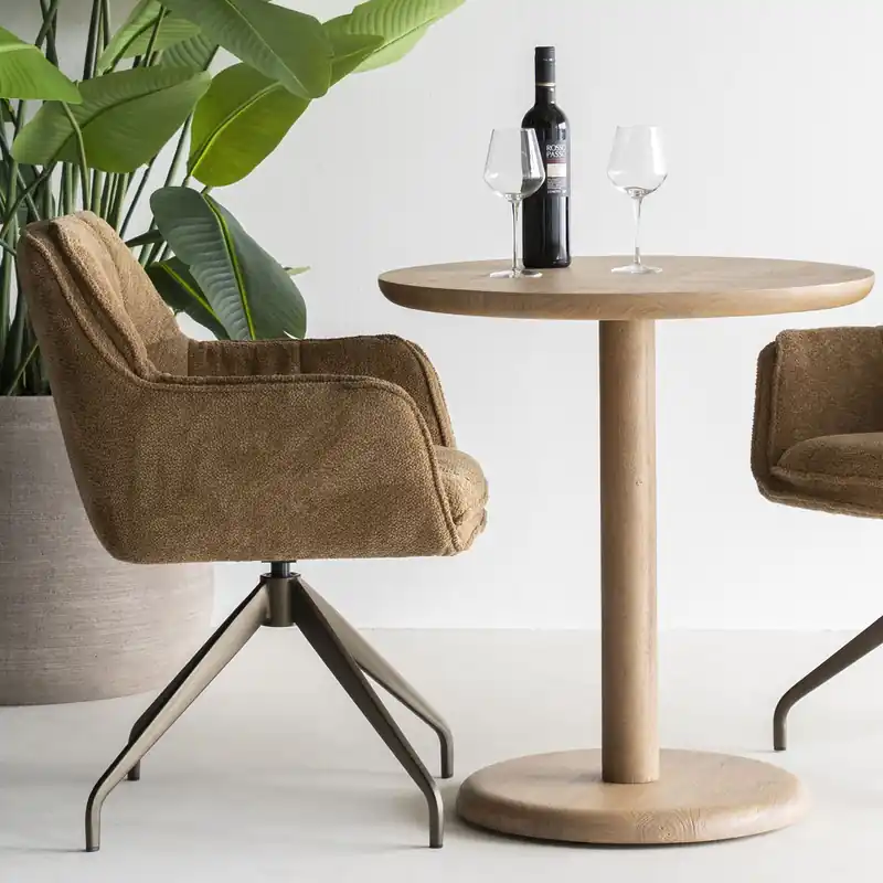 Bistrotisch Florent rund Ø 70 cm Mango Massivholz brauntöne Saisonangebot