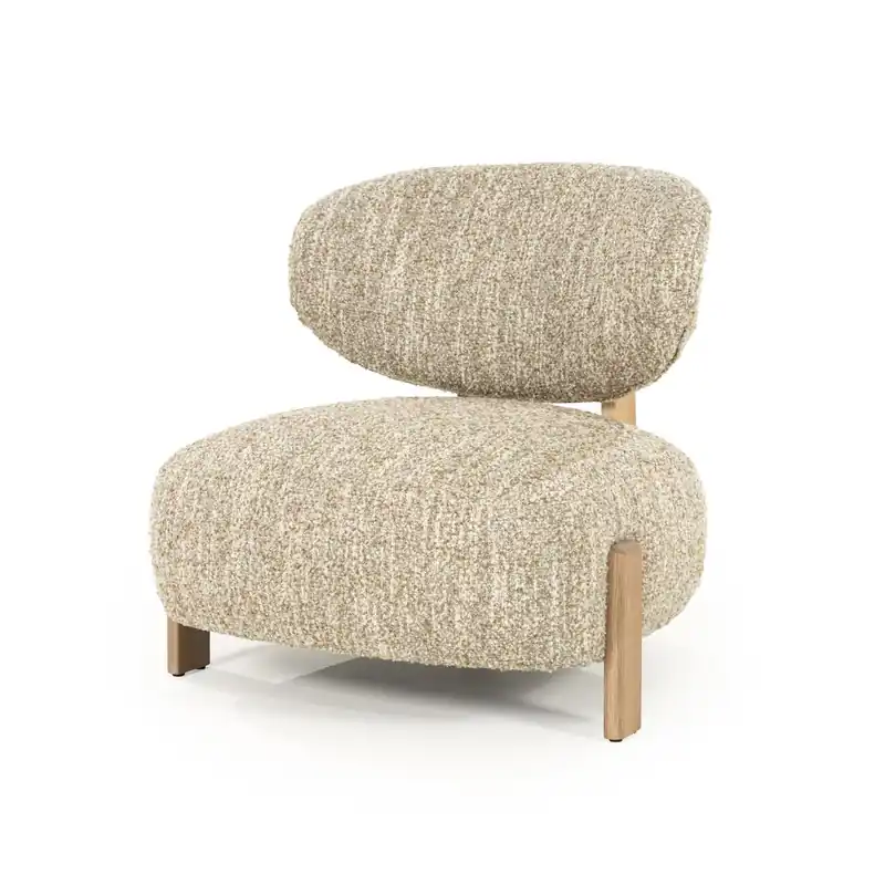 Sessel Reza Eichenholz brauntöne Stoff beige Relaxsessel Fernsehsessel Begrenztes Angebot
