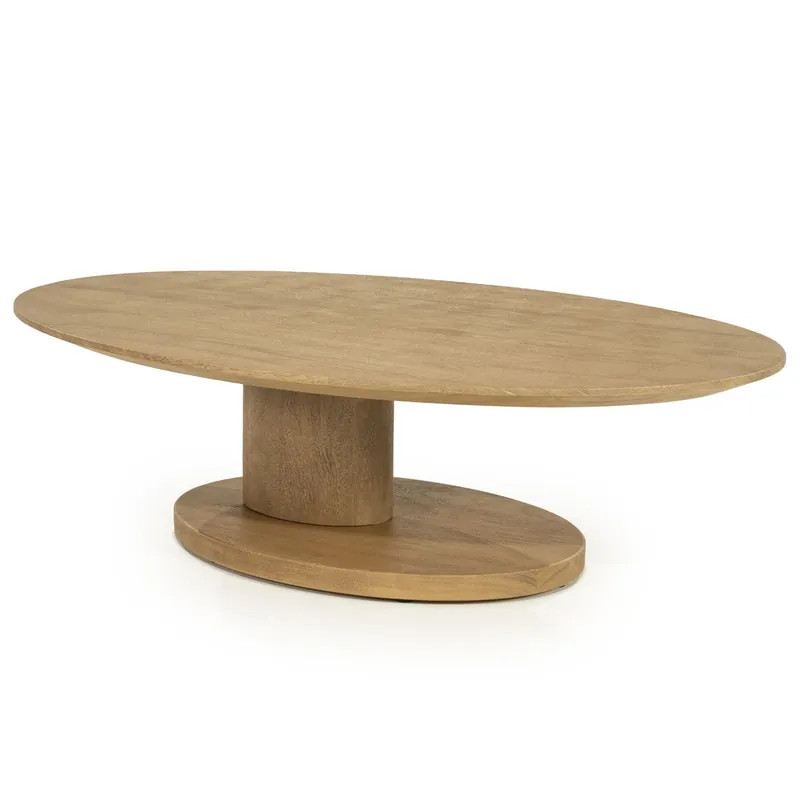 Couchtisch Novia oval 120 x 80 cm Mangoholz hell Sofatisch Beistelltisch Ausverkauf