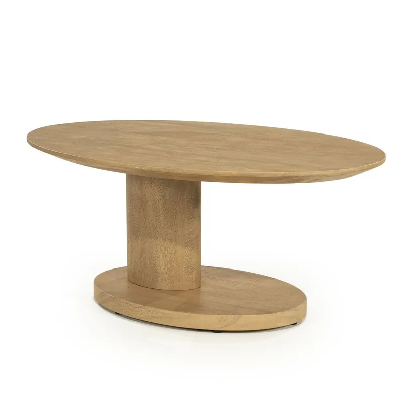 Couchtisch Novia oval 90 x 60 cm Mangoholz hell Sofatisch Beistelltisch Top-Seller