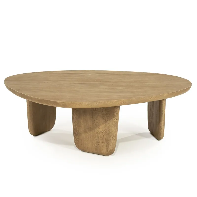 Nur Für Kurze Zeit Couchtisch Maud groß 100 x 85 cm Mangoholz hell Sofatisch Beistelltisch