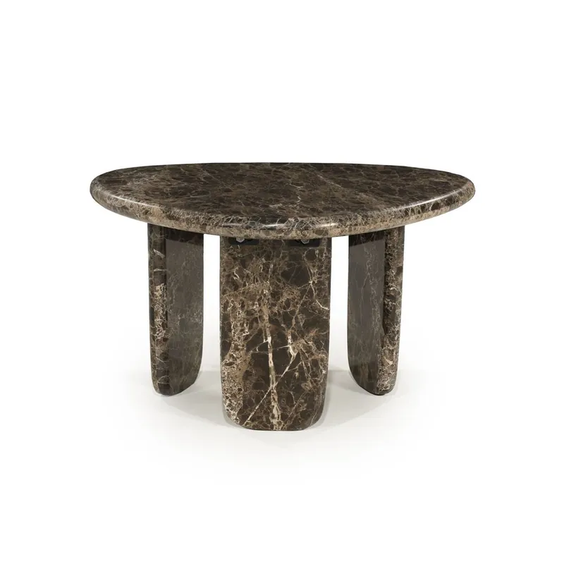 Couchtisch Devin 65,5 x 56,5 cm Emperador Marmor braun schwarz Abverkauf
