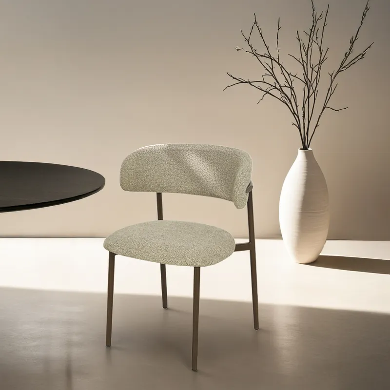 Heißes Angebot Esszimmerstuhl Hush Stuhl Stoff grau beige Esstischstuhl