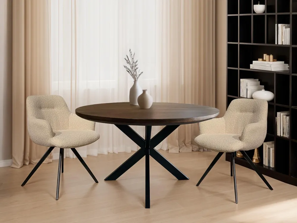 Bestseller Esstisch Jesper rund Ø 130 cm Mangoholz braun